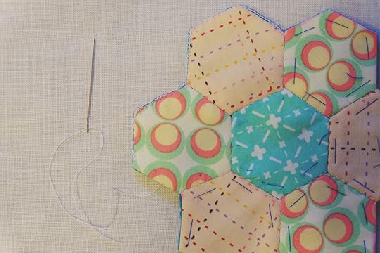 Hexi Patchwork Fabric Coaster Made Peachy