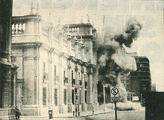 The Bombing of La Moneda on 11 September 1973 by the Junta's Armed Forces.