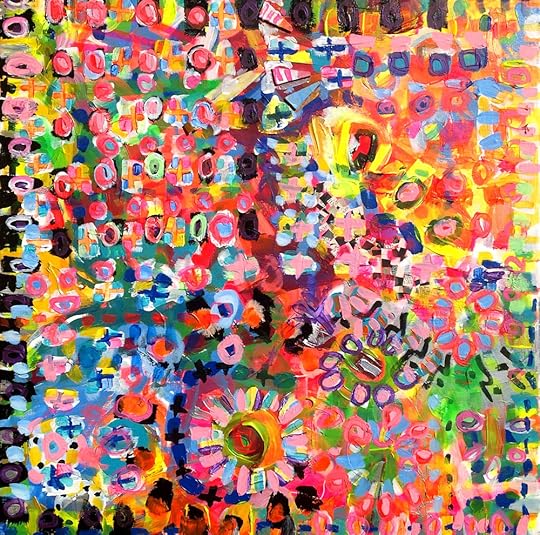 Worldbeat II, acrylic on canvas, 2012, 60 x 60 inch