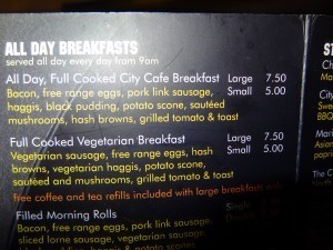 haggis menu