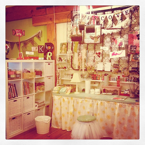 Studio table got a skirt thanks to mom!