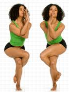 Eagle pose is like having to go to the bathroom really bad, and are trying <br />to hold it while not getting your foot dirty. . . not pretty or easy.