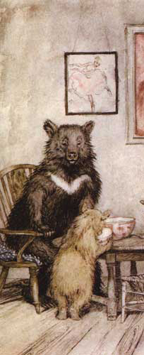 A detail from Arthur Rackham's Goldilocks illustrations