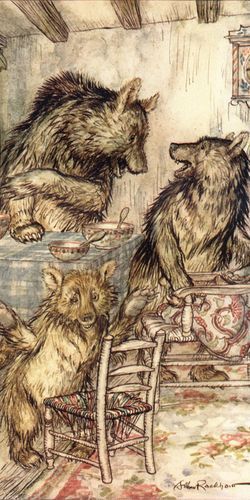A detail from Arthur Rackham's Goldilocks illustrations