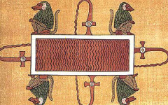 A lake of fire in the Egyptian underworld guarded by the baboons of Thoth