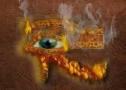 A fiery Eye of Horus the Initiate