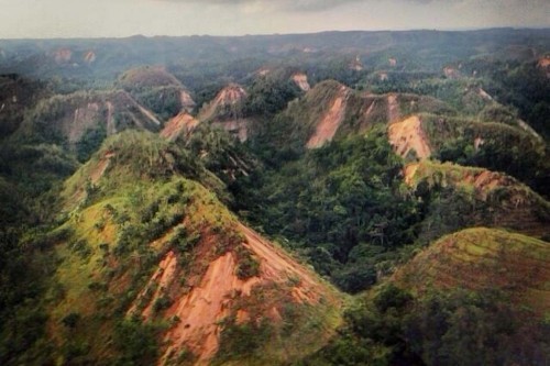 Chocolate Hills, shredded by the earthquake. Photo courtesy of Philippine <br />News (philnews.ph)