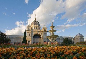The magnificent Exhibition Building in Melbourne, site of Australia's federal Parliament for the first decade of the new nation's life