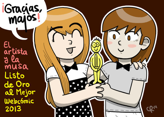 El artista y la musa recogen el premio al Mejor Webcómic de 2013.