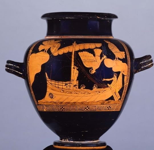 The Siren Vase, depicting the ship of Odysseus passing the Sirens(c. 480BC-470BC). British Museum.