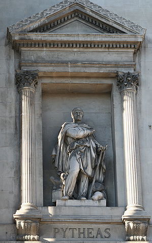 Statue of Pytheas outside the Palais de la Bourse, Marseilles