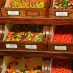 candy counter at La King's Confectionery in Galveston