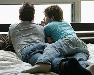 Sean and Rusty in grade school