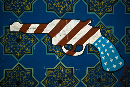 Mural on US Embassy, Tehran. Shutterstock