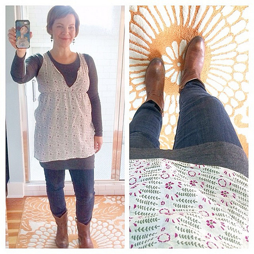 It's a really big day (announced my first ever painting ecourse). Feels good to be #dressedupinjoy for it. It's beautiful and cold Sunday today. Heading to a neighbor potluck in a few hours. Love this season. #thewearyourjoyproject