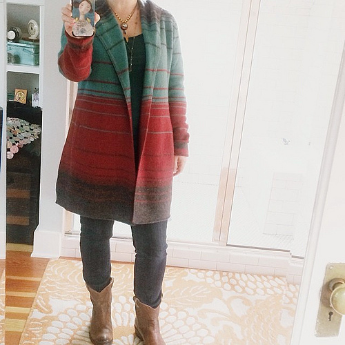 Found this sweater coat the other day at #REI and had to come home with it. I adore most things made by #hornytoad including a fleece I've had for 10 yrs. hoping this is another 10 yr love affair! #thewearyourjoyproject #dressedupinjoy