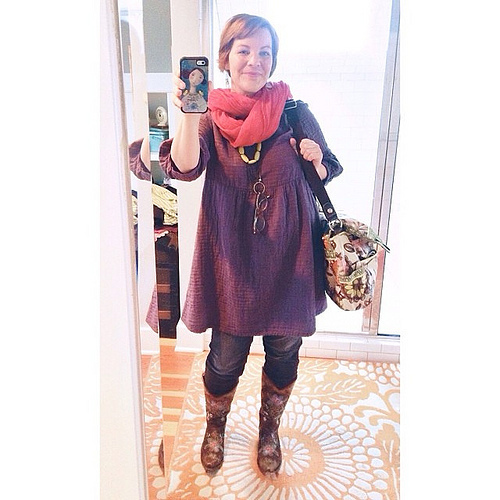 Bought a purple babydoll dress over the weekend and I'm loving the easy comfort of it! #thewearyourjoyproject #dressedupinjoy