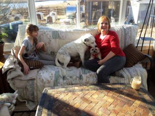 Beth Trissel with 'Gi Gi' now 'Jilly' and tiny Sadie