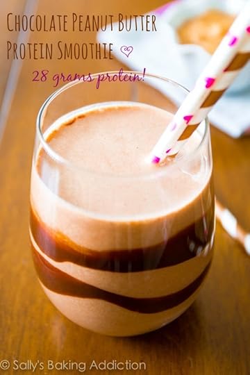 Chocolate Peanut Butter Protein Smoothie with 28 grams of protein!