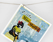 Name Art - Little Miss Muffet - Nursery Rhyme 8 x 8 Print, Personalized baby nursery - Humperdincks