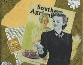 Southern Collage Art Wall Art Nostalgic Whimsical Vintage Style 1940s Woman Home Decor Office Decor -- She's a Sharp Dressed Homemaker - rhodyart