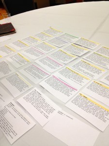 Image showing story cards for collaborative science fiction novella Haunted, written by Cat Rambo and Bud Sparhawk.