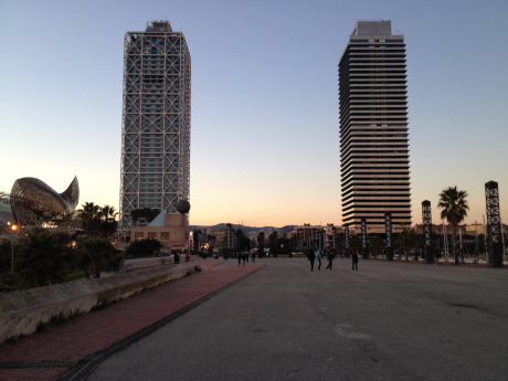 The two towers in Barcelona's seafront