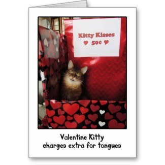 Valentine Kitty Kissing Booth Greeting Card