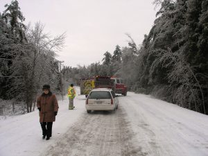 Raod closed during ice storm 