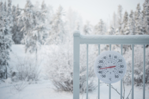 Thermometer in winter