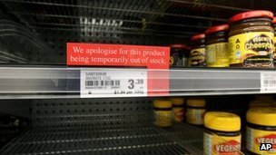 File image of shelves bereft of Marmite in New Zealand