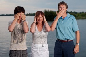 Lee Bice-Matheson with son J.R. and husband Kevin.