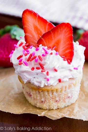 Fresh Strawberry Cupcakes made from stratch. Fluffy, sweet, and exploding with strawberry flavor! Recipe at sallysbakingaddiction.com