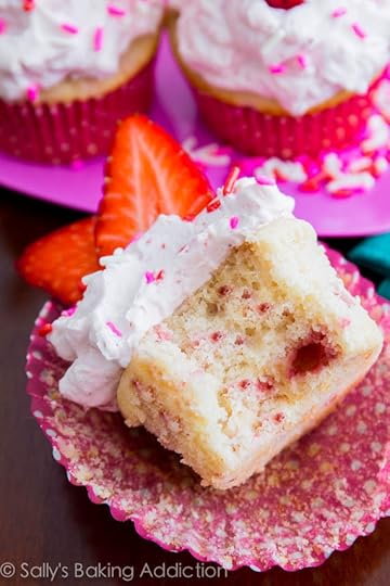 Fresh Strawberry Cupcakes made from stratch. Fluffy, sweet, and exploding with strawberry flavor! Recipe at sallysbakingaddiction.com