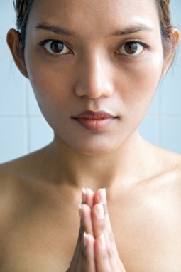 portrait of woman praying