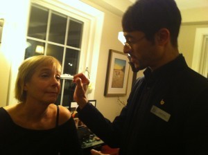 Necee Regis getting first-time makeup from Jaime Perez