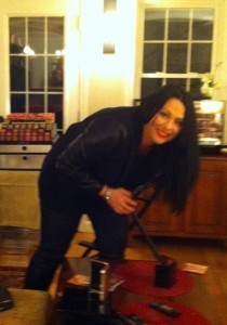 Bobbi Brown's finest: Jacqueline Harper preparing my house for the party.