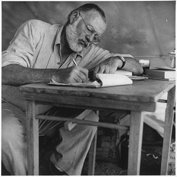 Novel writing: Ernest Hemingway Writing at Campsite in Kenya ...