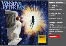 Wendy and Peter Pan at the Royal Shakespeare Theatre Stratford-upon-Avon