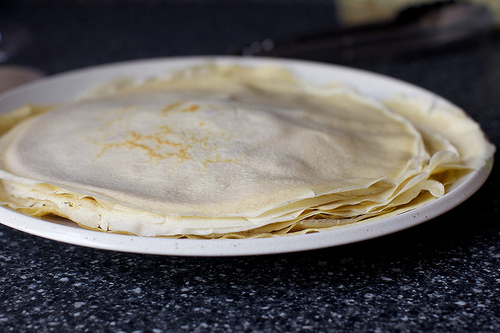 crepe don't stick to each other, so stack 'em up