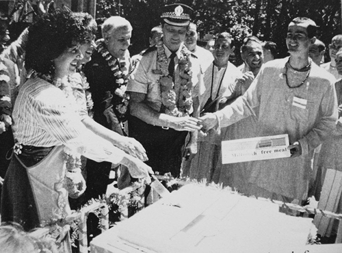 The serving of the 2 millionth meal by Food for Life Sydney (1991)