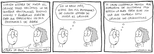 Tira cómica sobre los vestigios de la moda grunge.