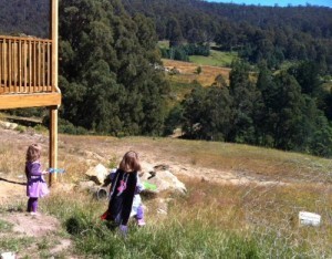 2 Batgirls, 2 water pistols, and the Australian landscape.