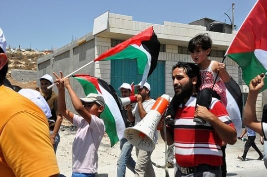 People marching with flags