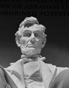 lose-up view of the statue of Abraham Lincoln, sculpted by Daniel Chester French, at the Lincoln Memorial, Washington, D.C. Photo by Carol M. Highsmith