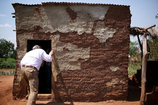 Wess walking into hut