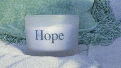 hope candle blue