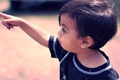 toddler pointing