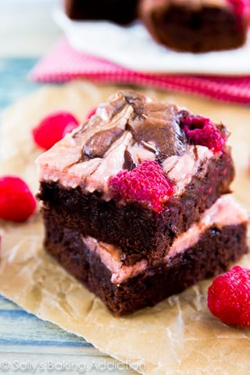 Raspberry Cheesecake Brownies. Ultra fudgy homemade brownies swirled with creamy raspberry cheesecake. Recipe at sallysbakingaddiction.com