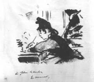Manet painting woman writing